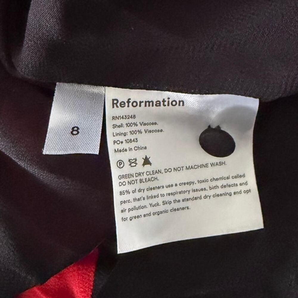 NWT Reformation Luanne Polka Dot Crepe Midi Dress Size 8 - Picture 6 of 6